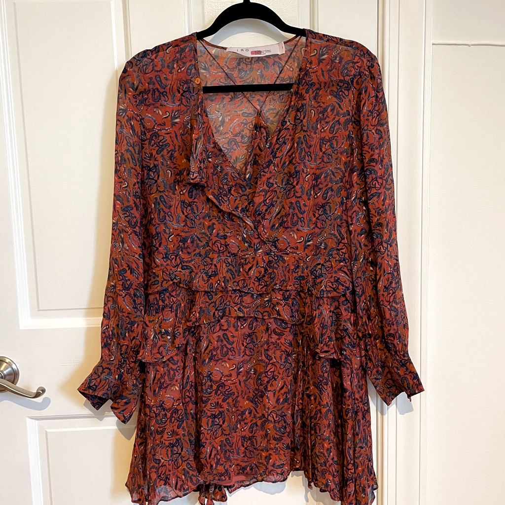 Iro Honess Ruffle Long Sleeve Dress